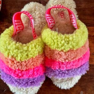 UGGS pastel Rainbow Slippers Size 5